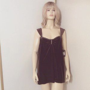 NY Collection Brown Velvet Teddy NWT Size 1X